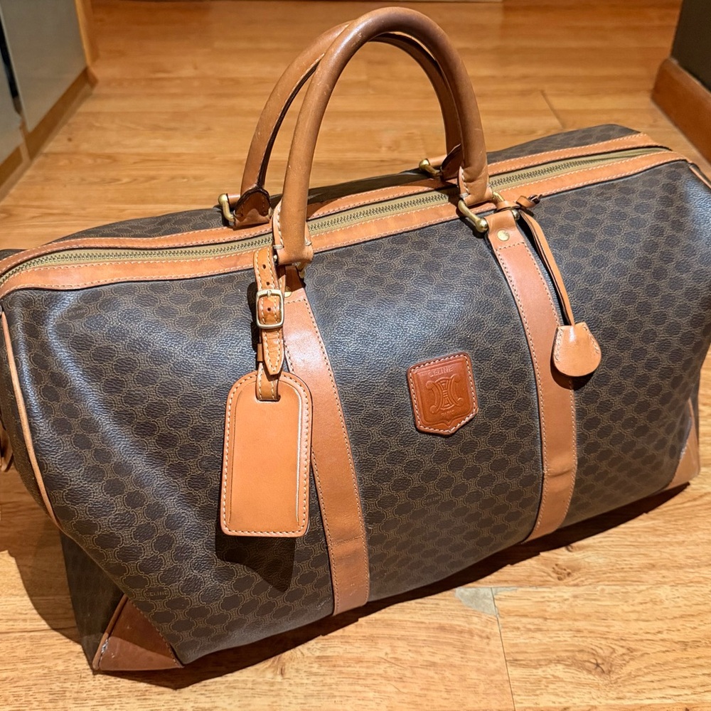Celine Brown and Tan Duffel Bag
